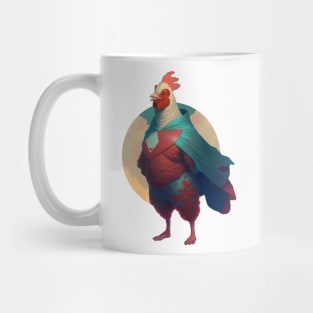 A Chicken in a Cape being a Super Hero - for poultry lovers Mug